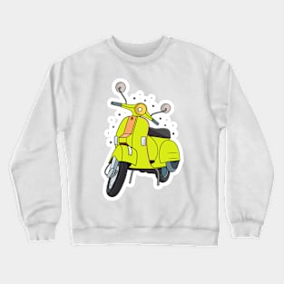 Sports Scooter Sticker design vector illustration. Sport recreation icon design concept. Classic motor scooter sticker design logo icon. Crewneck Sweatshirt